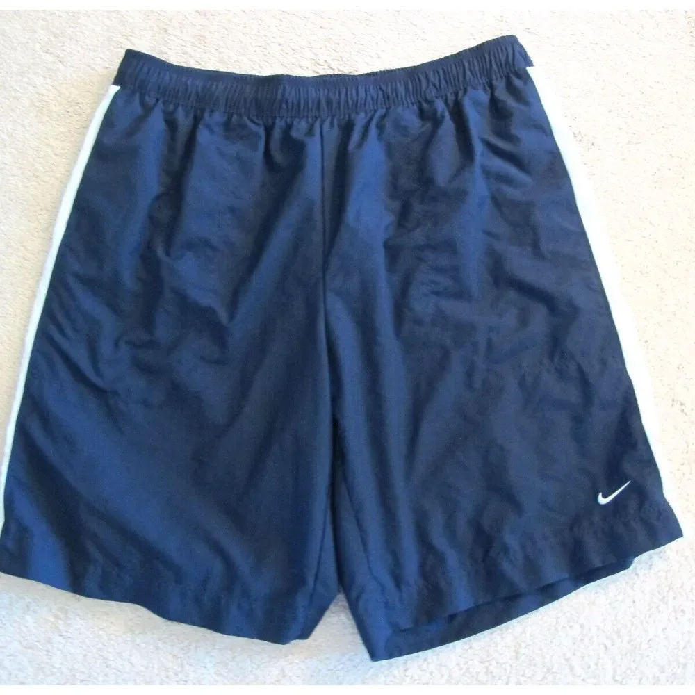 Men's XXL‎ Vintage Nike Drawstring Navy Blue Lined Swimsuit / Board Shorts